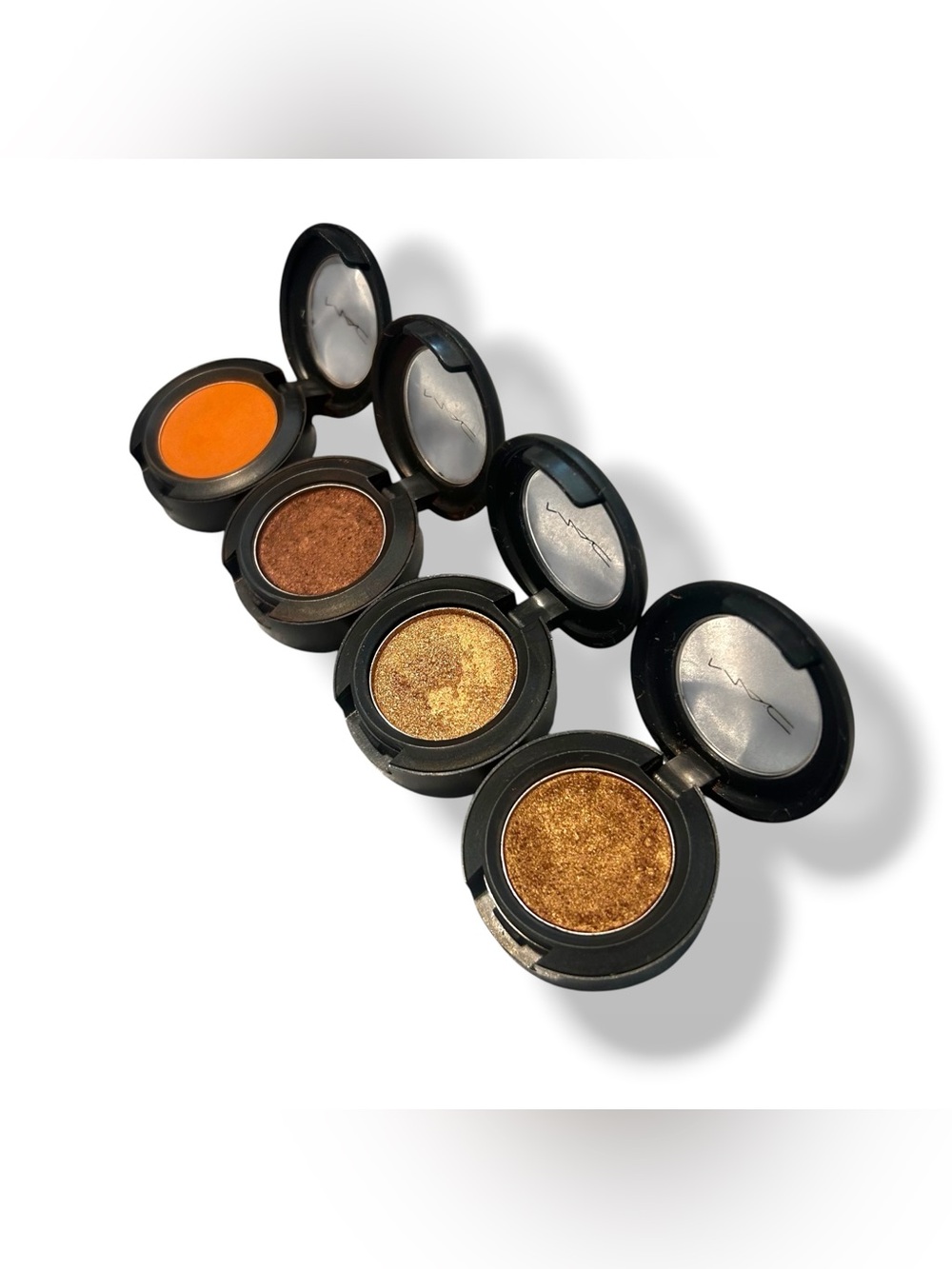 MAC cosmetics eyeshadow lot discontinued CASINO, RULE, ANTIQUED, AMBER LIGHTS